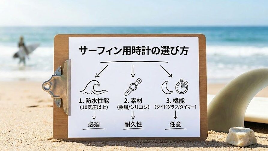 安いサーフィン用時計でも後悔しない？選び方と重視すべき機能